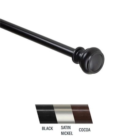 Central Design Central Design CF06-18-2 Kanne 0.44 in. Curtain Rod; 18-28 in. - Black CF06-18-2